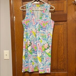 Lilly Pulitzer Amina swing dress “Wish You Were Here”